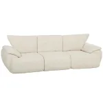 3-kohaline diivan 260x92x80 cm kreemvalge chenille