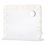 Hollywood meigipeegel 15 LED-i ja 10x suurendus matt valge