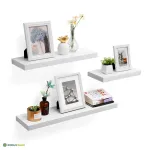 Seinariiul 60 &times; 20 &times; 3,8 cm valge ujuv MDF ja teras