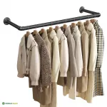 Must nagi 92 x 30 x 7,5 cm terasest riidestange seinale