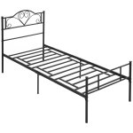 Voodi 95x211x106 cm must teras 90x200 madratsile