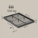 Voodiraam 200 x 140 x 26 cm hall LED ja 500 kg kandev&otilde;ime