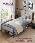Voodiraam 90 x 200 cm tuvihall polsterdatud peats
