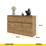 Madal kummut Noah 120x75x35 cm Tamm