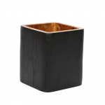 Bondi must vaas 12 x 14 cm tiikpuust k&auml;sit&ouml;&ouml;anum