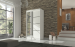 Liugustega riidekapp GILTON 120 120x215x61 cm Valge