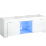 TV alus valgustusega 120 cm valge RGB LED ja klaas