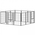 Koerakuut 204x204x100 cm Must terasest uksega aedik