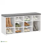 Esikupink riiuliga 104 x 30 x 48 cm valge-hall iste