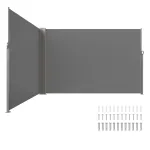 T&otilde;mmatav k&uuml;lgmarkiis 200x600 cm hall pol&uuml;ester v&auml;likasutuse privaatsusekraan