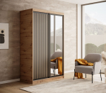 L&uuml;kandustega riidekapp Delia 120 120x205x60 cm must