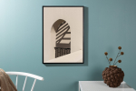 Seinapilt R&otilde;du 70x100 cm Valge musta detailiga plakat