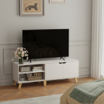 TV laud valge 140 &times; 40 &times; 50 cm 2 uksega kapp riiulitega