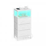 &Ouml;&ouml;kapp valge LED-valgustusega 30 x 39,6 x 75,9 cm