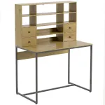 Arvutilaud 4 sahtli ja riiuliga 105x60x142 cm puit/metall