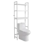 WC-i kohal asuv hoiuriiul 63x26x170 cm valge bambus