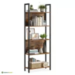 Raamaturiiul 165 cm pruun-must 62 x 24 cm teras