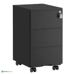 Mobiilne failikapp 39x45x55 cm matt must 3 sahtlit