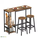 Baarilaudade komplekt 40 x 110 x 90 cm 2 tooli ja riiulid