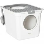 Kassitualett kaanega 44 &times; 55 &times; 39 cm valge PE-plast