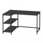 Nurgalaud 120x80 cm must puit ja teras riiuli ja USB-ga
