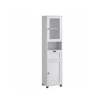 Vannitoakapp 40x30x165 cm valge vaher klaasuks