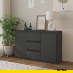 Sahtlitega kummut Mikel 75x120x35 cm Antratsiit