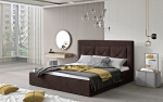 Voodi Cloe 200x200 Metallraam/Gaasit&otilde;stuk/Voodipesukast 220x93x223 cm Tumepruun