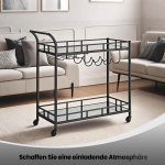 Serveerimisk&auml;ru ratastel 38x80x90 cm Must