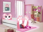 Voodi BEAR PINK 88x63x164 cm Roosa