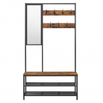 Esikunagi peegliga 98x35x180 cm Must Pruun