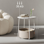 &Uuml;mmargune kohvilaud matt valge