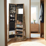 Peegliga ehtekapp 55x55x161 cm Pruun