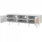 TV alus 140 x 40 x 50 cm valge rotangist boho-stiil