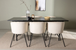 Astrid laud ja Berit toolid 200x75 cm must samet
