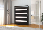 Liugustega riidekapp MARTINEZ 150 150x200x58 Must