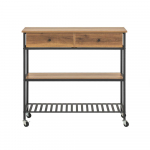 K&ouml;&ouml;giriiul ratastel 100 &times; 45 &times; 93 cm pruun MDF ja metall