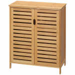 Vannitoakapp pruun 68x32x86 cm bambusest kahe uksega