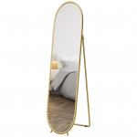 Suur peegel 160 &times; 40 cm kuldne ovaalne metallraam