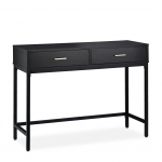 Konsolilaud 42x110x81 cm must 2 sahtlit ja metallraam