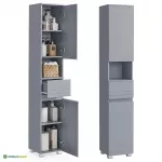 K&otilde;rge vannitoakapp 30 x 30 x 170 cm hall MDF sahtliga