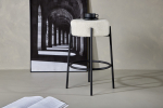 Madal baaritool Tucson l&auml;bim&otilde;&otilde;t 41 cm valge boucle kangas