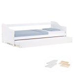 Lastevoodi sahtliga 90x200 cm valge madratsiga