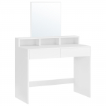Tualettlaud 80x40x140 cm valge peegli ja sahtlitega
