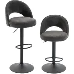 Baaritoolid 2 tk tumehall/must 89 110 cm p&ouml;&ouml;rlevad