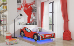 Voodi LED SPIDER 140x70 cm Punane