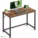 Kontorilaud vintagepruun-must 100 x 50 cm terasraam