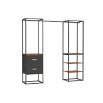 Avatud riidekapp 180 cm pruun must