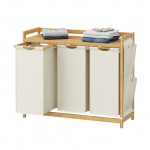 Bambusest pesukorv 93.8x33.8x78 cm 3 sektsiooni