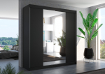 Liugustega riidekapp PERQS 200 200x215x58 Must